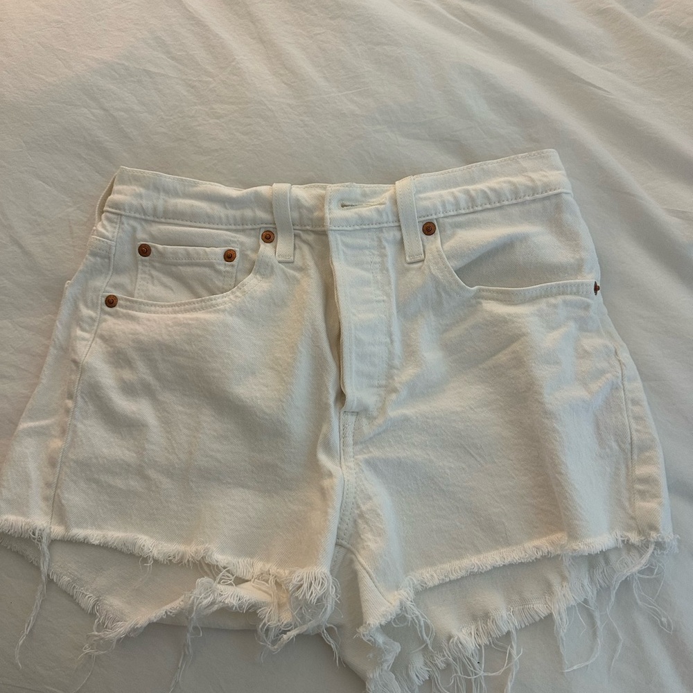 Levi's 501 White Jean Shorts